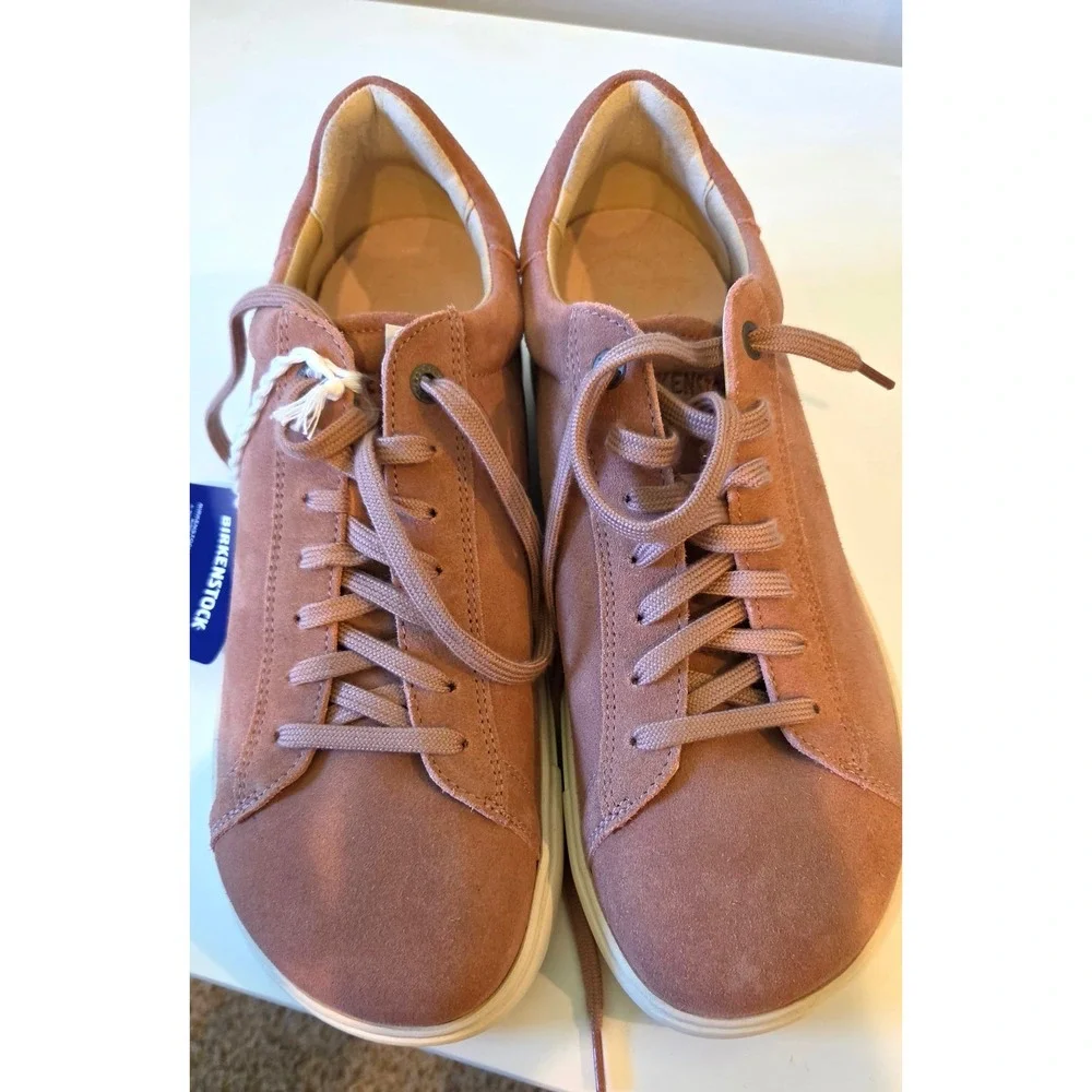 Birkenstock Bend Low Suede Sneakers Rose Pink Lace Up Shoes Womens 11 EU 42